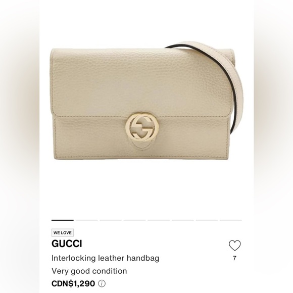 Authentic Gucci cream white interlocking GG woc on chain - Picture 11 of 11